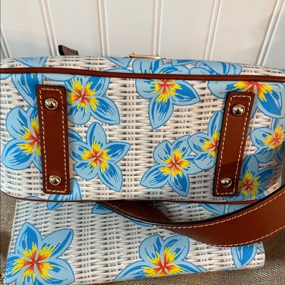Dooney & Bourke plumeria Blue Floral Shoulder Bag and Wallet/wristlet MRSP $576 - Picture 14 of 14
